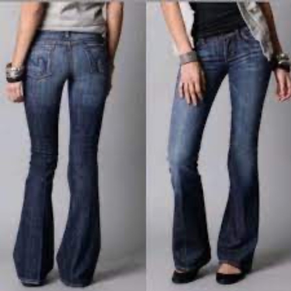 Citizens of Humanity Faye Stretch Low Waist Flare & Wide Full Leg Jeans - Picture 1 of 12
